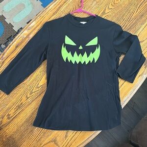 PUMPKIN KING GLOW IN DARK 3/4 SLEEVE TOP BLACK AND GREEN VIXEN MICHELINE PITT